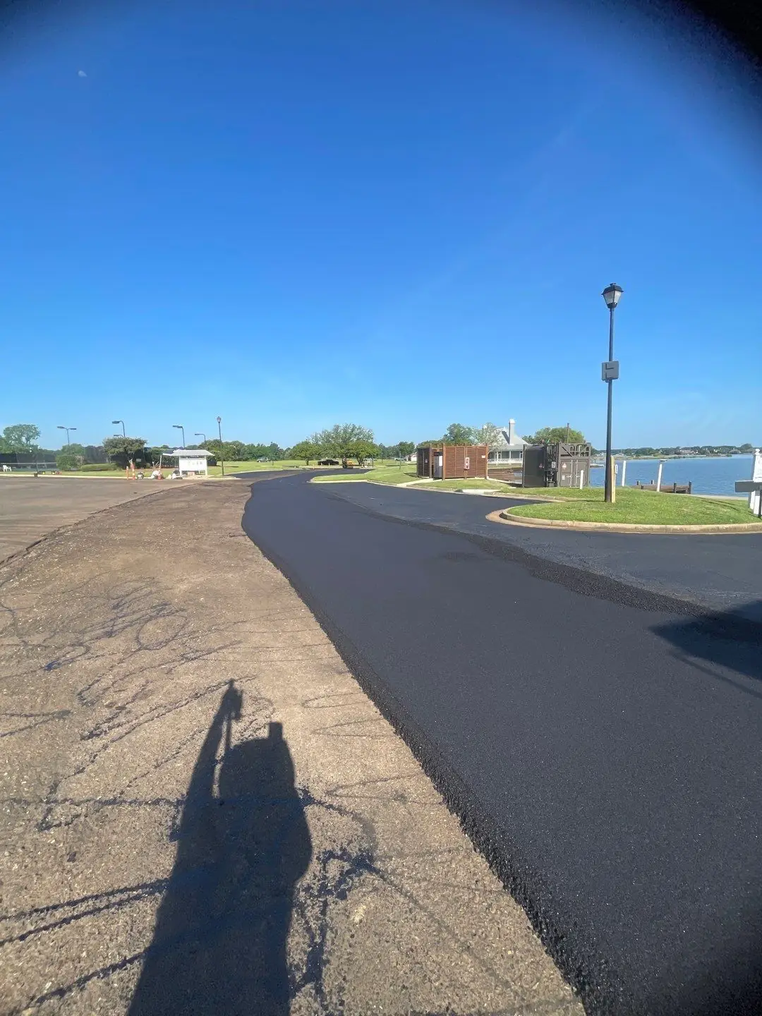 Large commercial clubhouse parking lot paved by the PavePro crew.